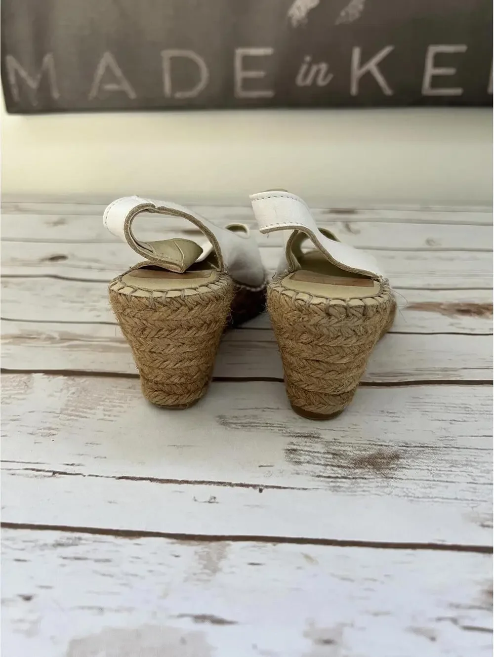 Fabilalas White Espadrille Handmade Wedges in Spain Made in‎ Spain - sz 6.6-7